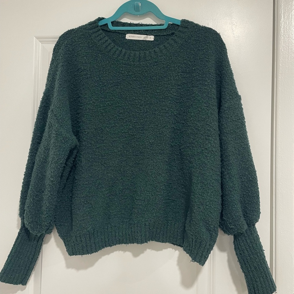 Altar'd State Forest Green Crew Neck Sweater
